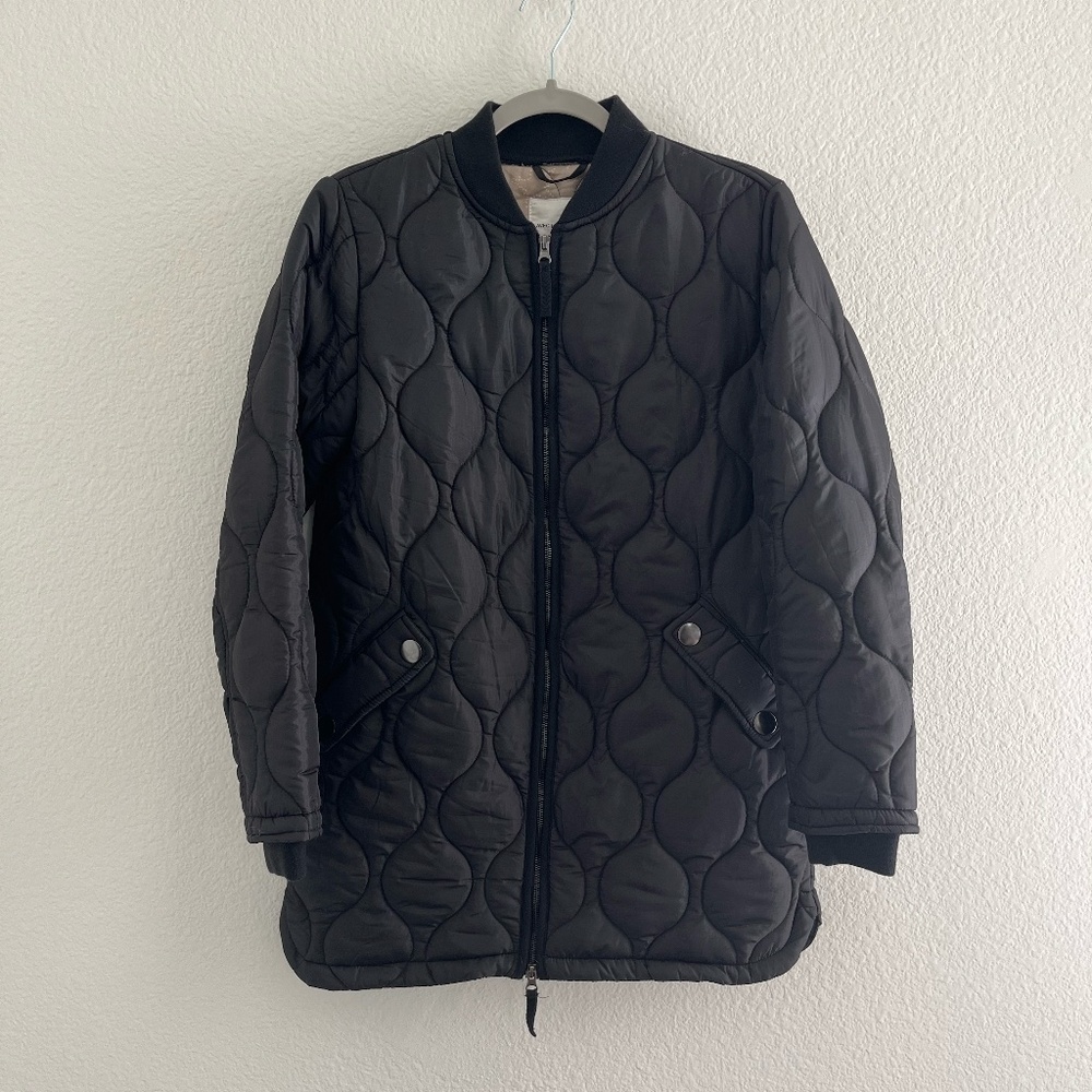 AVEC LES FILLES | Fall Heritage Quilted Bomber Jacket Coat in Black | Size XS - Picture 2 of 13